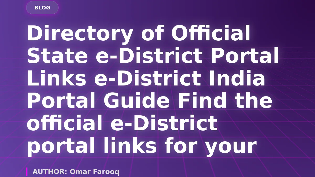 Directory of Official State e-District Portal Links